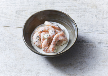 Krewetki w sosie miętowo cytrynowym -Gambas in Minz-Zitronensauce