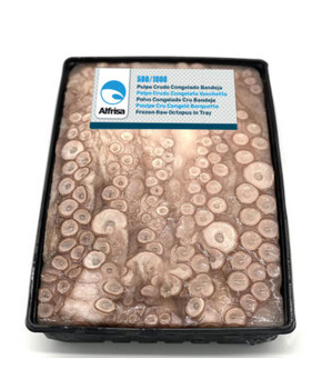 Mrożona surowa ośmiornica na tacce 3000-4000