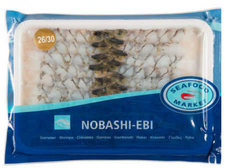 Nobashi Ebi Black Tiger do sushi 26/30, 20 szt tacka 300g (13-14cm )