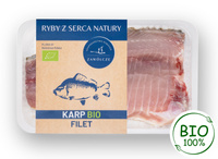 Świeży filet z karpia BIO ok 350g -450g/ szt , tacka ok 900g ( 2 filety )