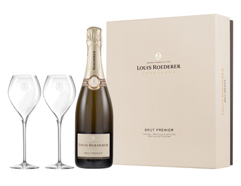 Louis Roederer Brut Premier z 2 Kieliszkami w oryginalnym Opakowanie