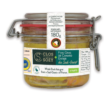 Foie gras z kaczki z Francji w słoiku 180g