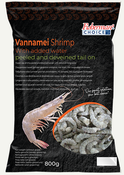 Krewetka Vannamei PDTO 16/20 IQF 80%, obrana i oczyszczona z ogonkiem