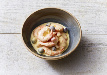 Krewetki z papają, żurawiną w sosie chili -Shrimps Mal Anders