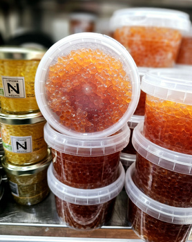 Czerwony kawior, świeża ikra łososia Gorbusza słoik 100-250g