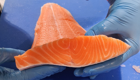 Łosoś królewski ORA KING z Nowej Zelandii, świeży filet ze skórą, ok 1,5 kg